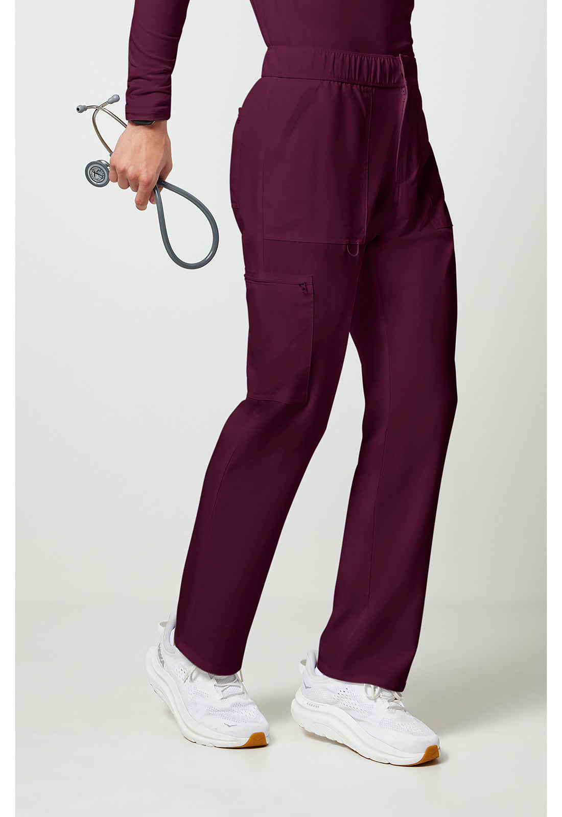 Allura CKA186 Men's Fly Front Cargo Scrub Pants Wine