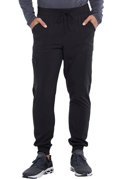 Allura CKA189 Men's Mid Rise Jogger Black Model Image Front | Cherokee