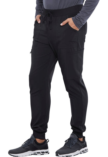 Allura CKA189 Men's Mid Rise Jogger Black Model Image Right Side | Cherokee