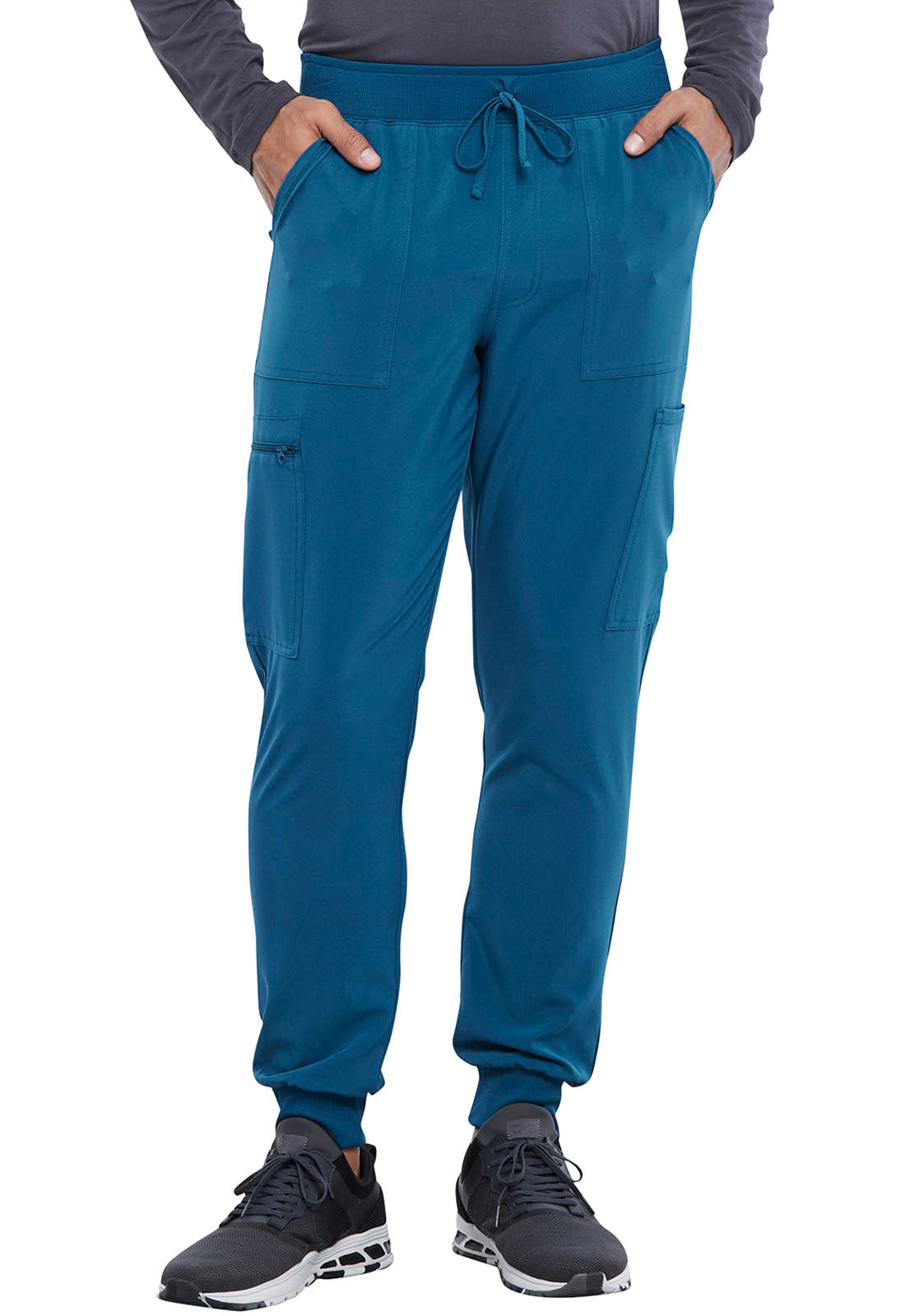 Allura CKA189 Men's Mid Rise Jogger Caribbean Blue Model Image Front | Cherokee