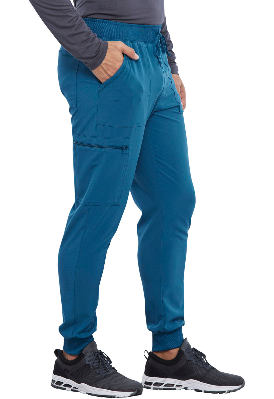 Allura CKA189 Men's Mid Rise Jogger Caribbean Blue Model Image Left Side | Cherokee