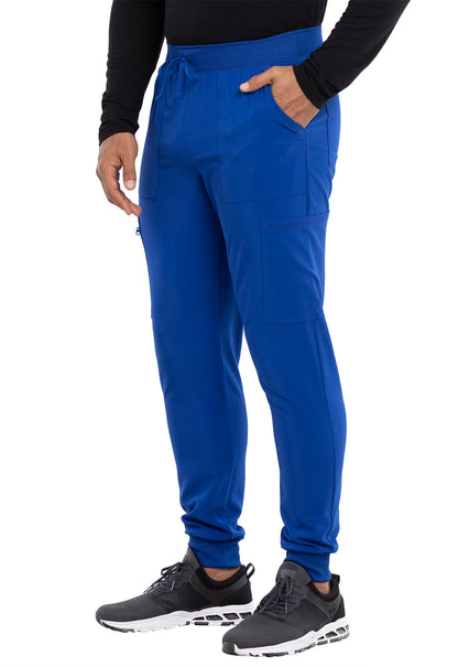 Allura CKA189 Men's Mid Rise Jogger Galaxy Blue Model Image Right Side | Cherokee