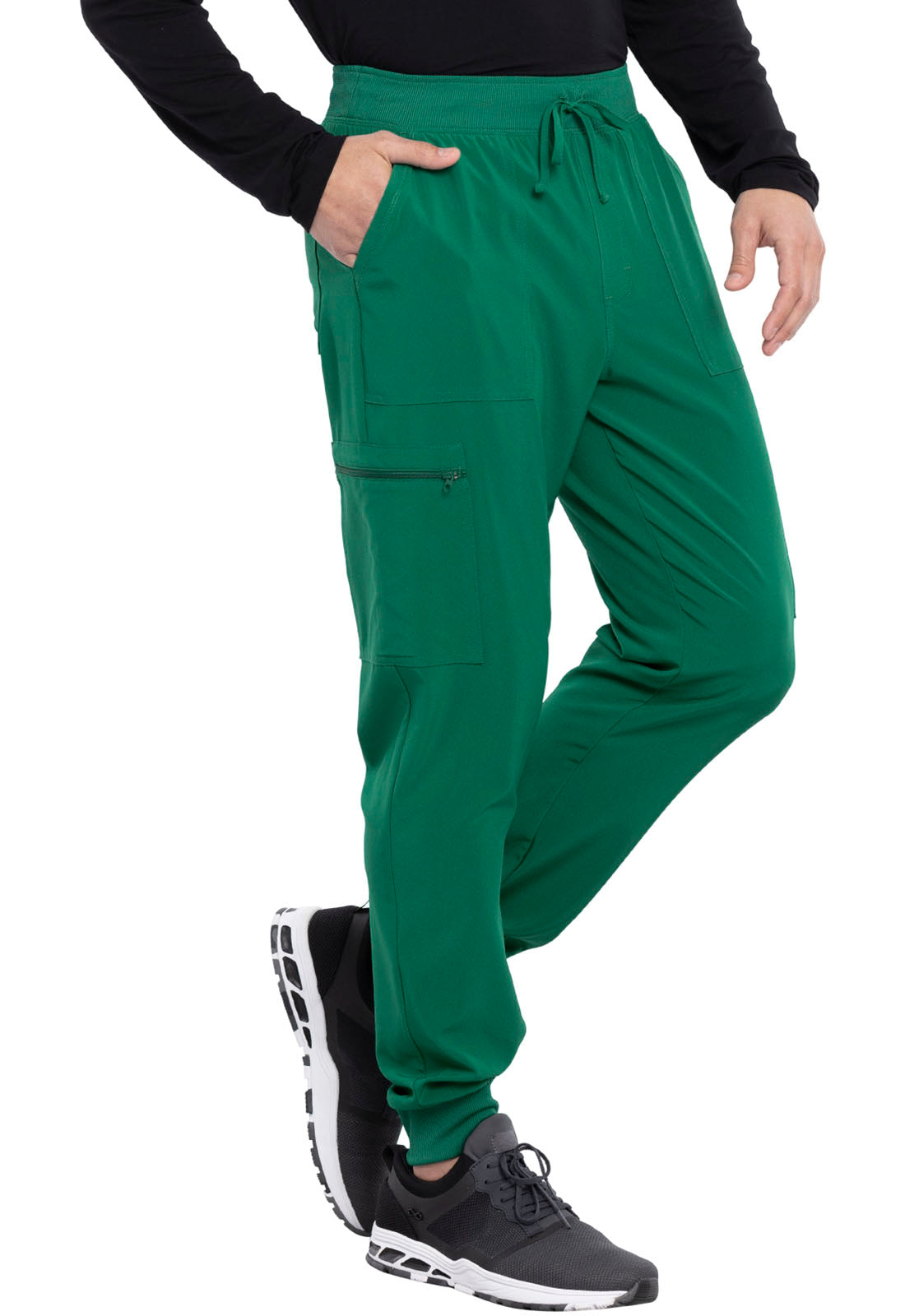 Allura CKA189 Men's Mid Rise Jogger Hunter Green Model Image Left Side | Cherokee