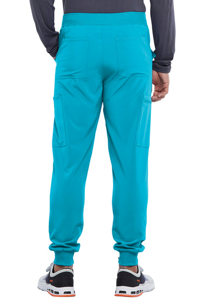 Allura CKA189 Men's Mid Rise Jogger Teal Blue Model Image Back | Cherokee