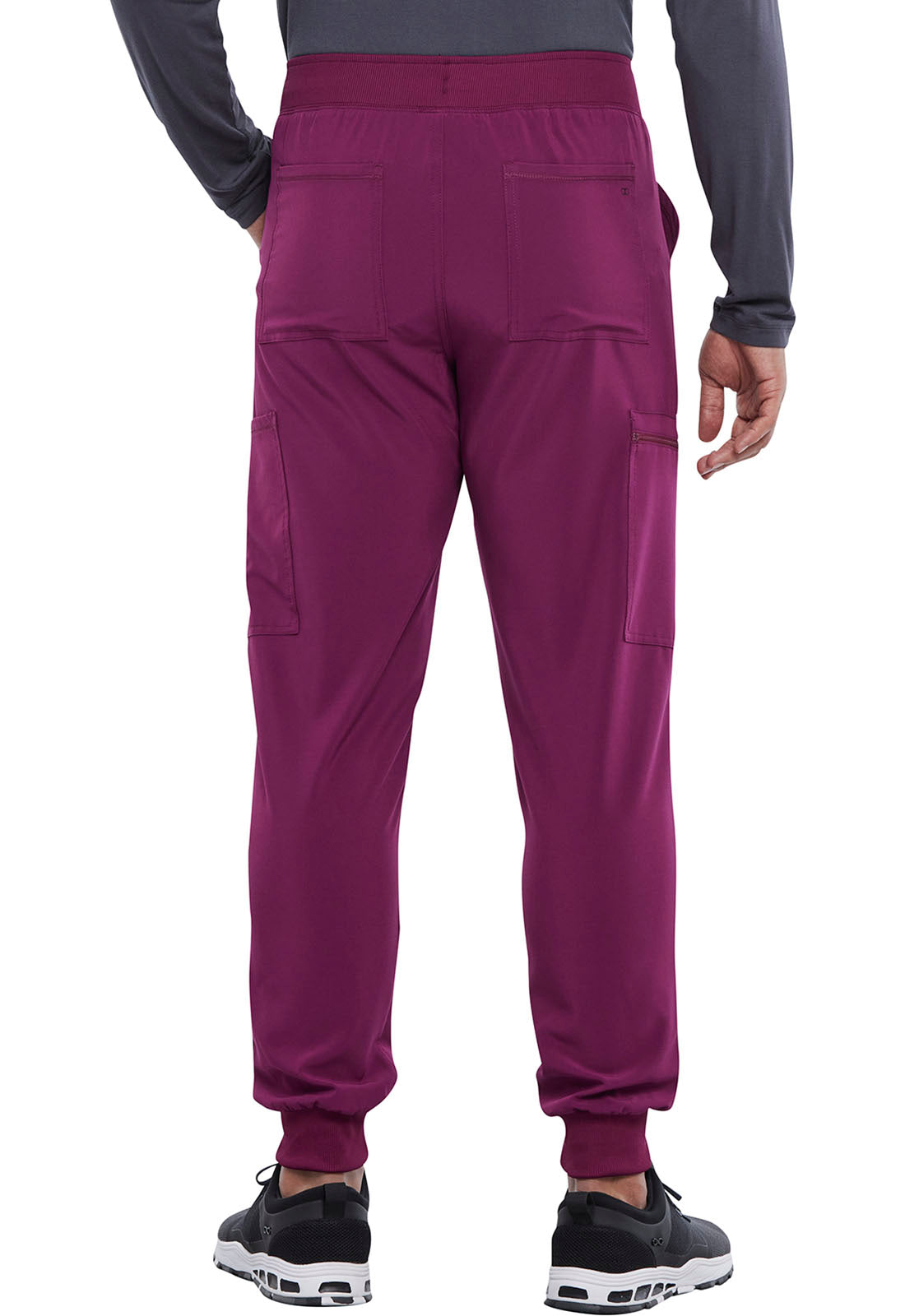 Allura CKA189 Men's Mid Rise Jogger Wine Model Image Back | Cherokee