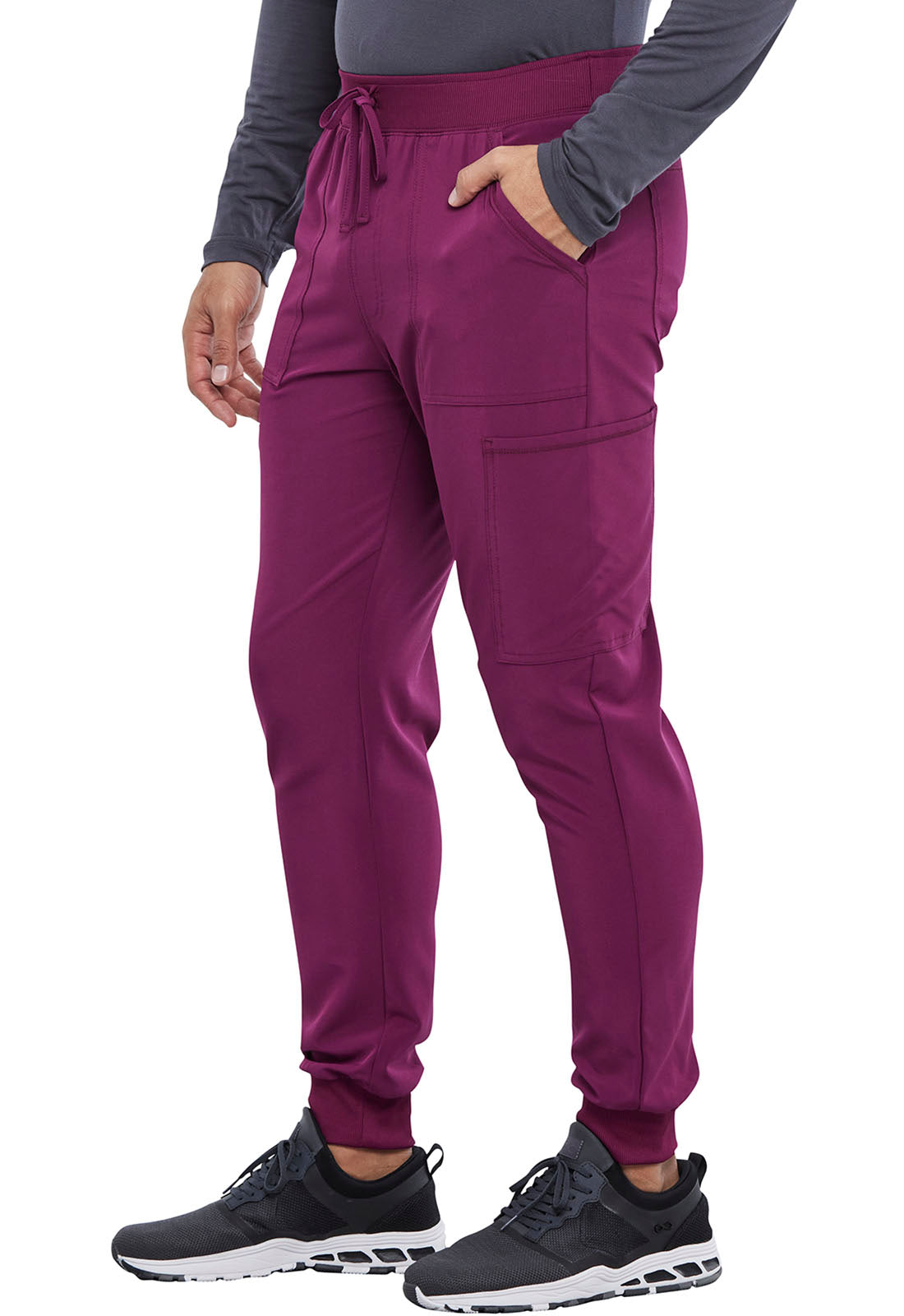 Allura CKA189 Men's Mid Rise Jogger Wine Model Image Right Side | Cherokee