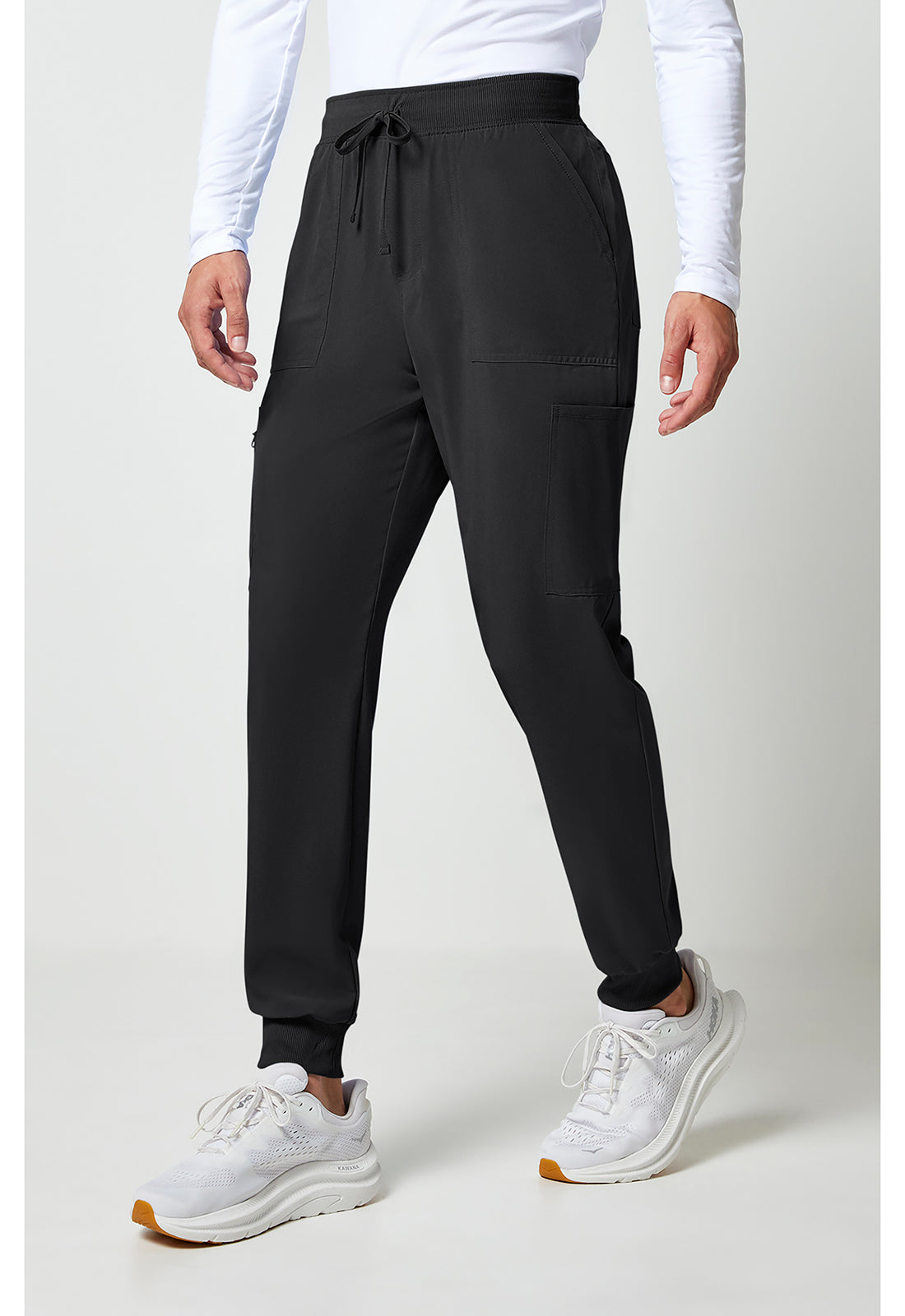 Allura CKA189 Men's Mid Rise Scrub Joggers Black