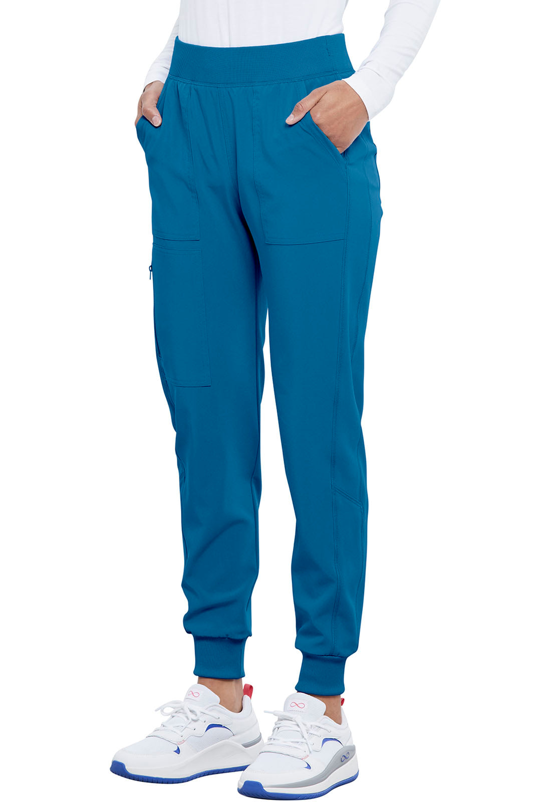 Allura CKA190 Mid Rise Jogger Caribbean Blue Model Image Right Side | Cherokee