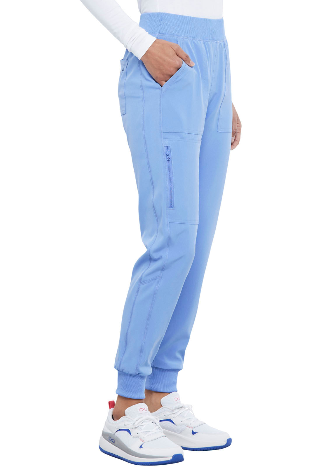 Allura CKA190 Mid Rise Jogger Ciel Model Image Left Side | Cherokee