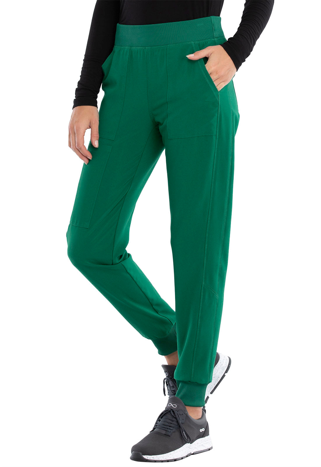 Allura CKA190 Mid Rise Jogger Hunter Green Model Image Right Side | Cherokee