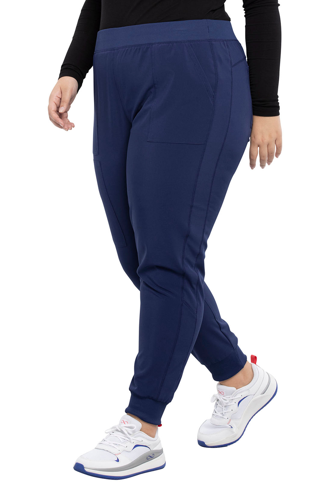 Allura CKA190 Mid Rise Jogger Navy Model Image Right Side | Cherokee