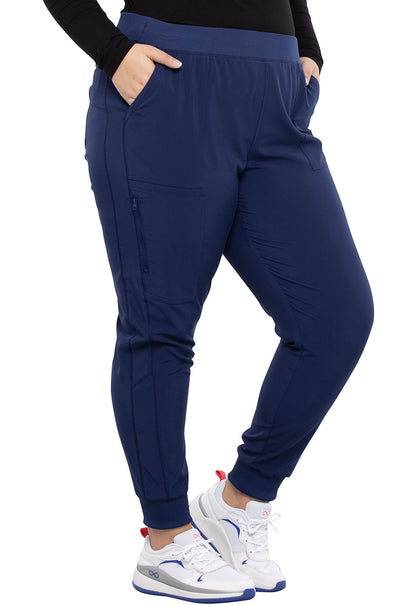 Allura CKA190 Mid Rise Jogger Navy Model Image Left Side | Cherokee