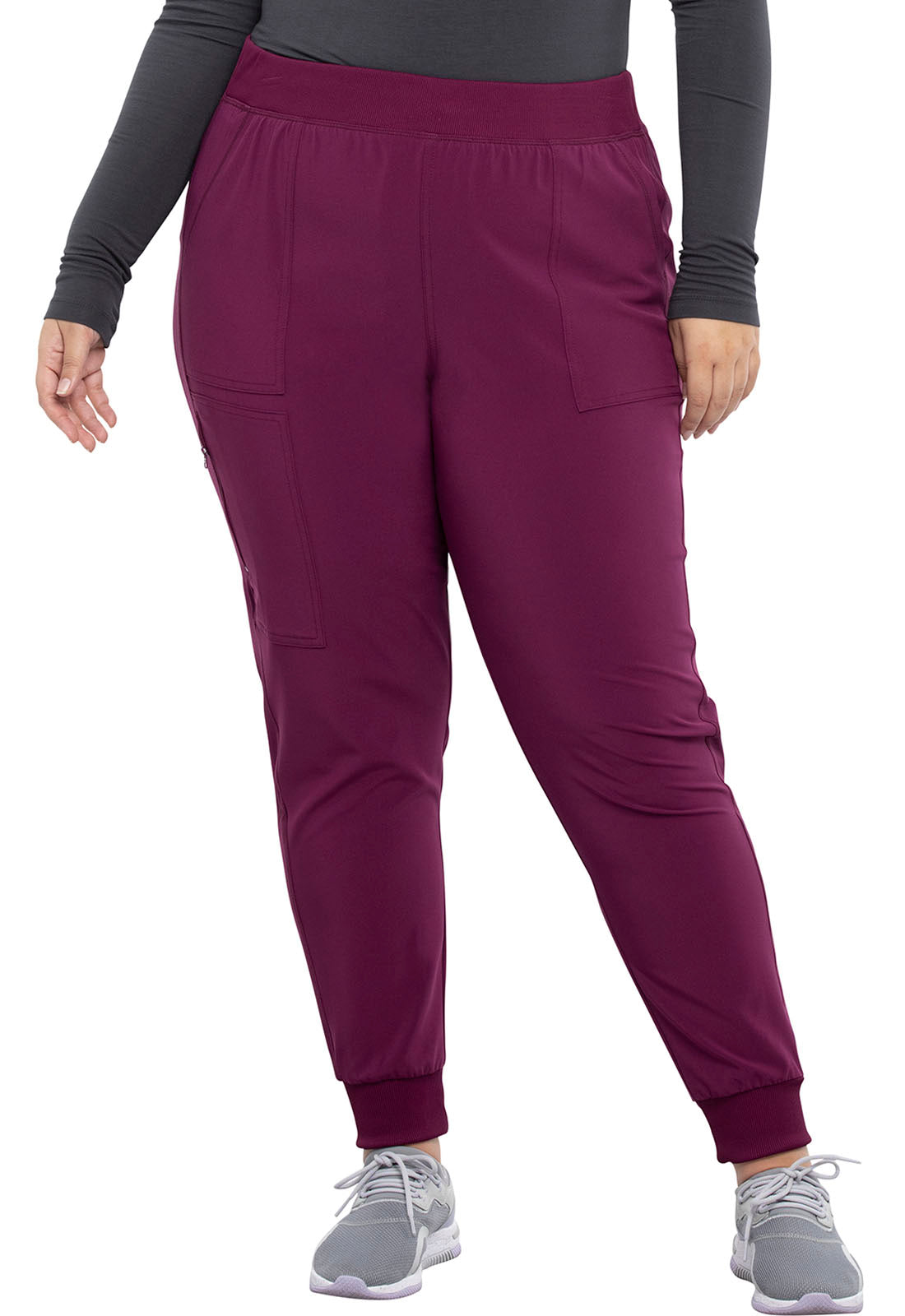 Allura CKA190 Mid Rise Jogger Wine Model Image Front | Cherokee