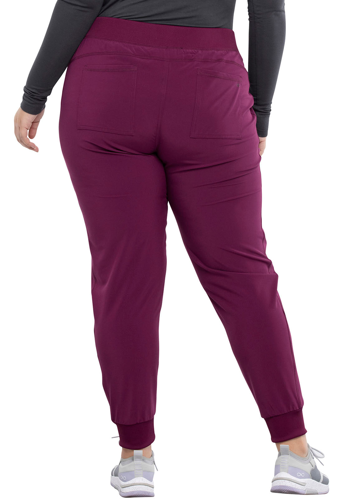 Allura CKA190 Mid Rise Jogger Wine Model Image Back | Cherokee