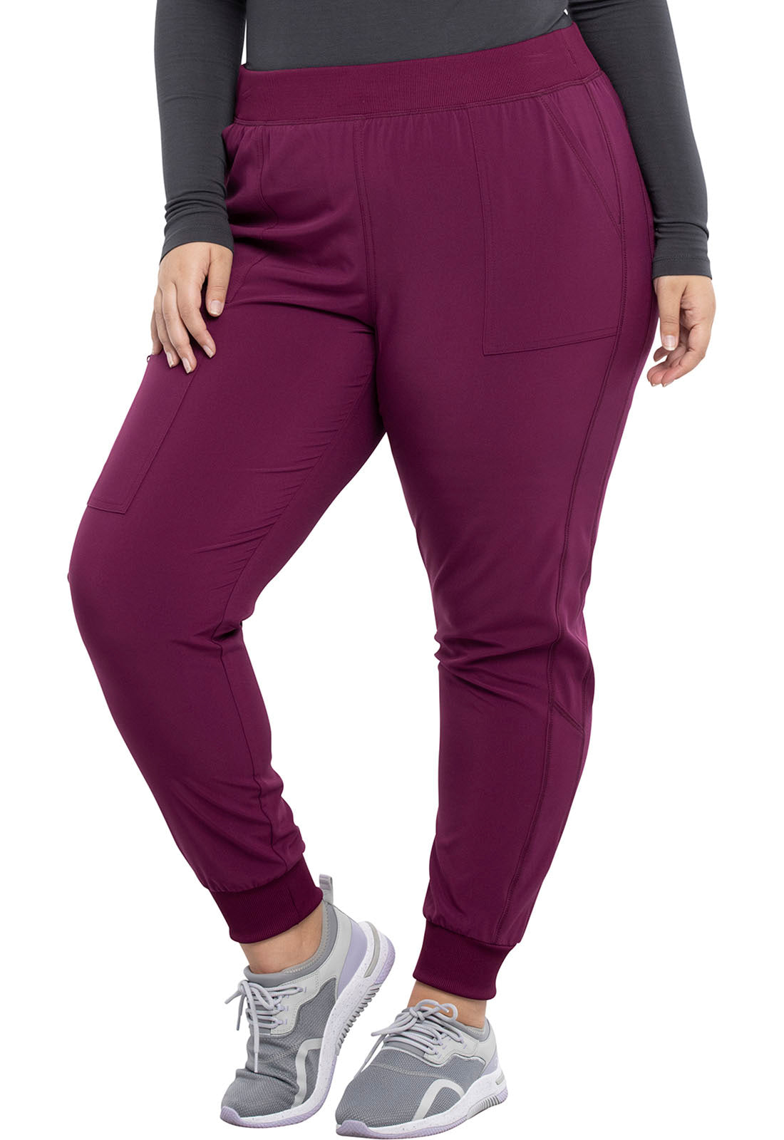 Allura CKA190 Mid Rise Jogger Wine Model Image Right Side | Cherokee