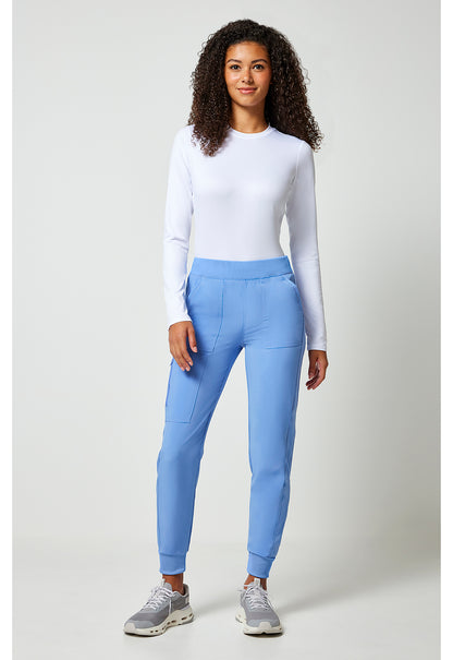 Allura CKA190 Women's Mid Rise Scrub Joggers Ciel Blue