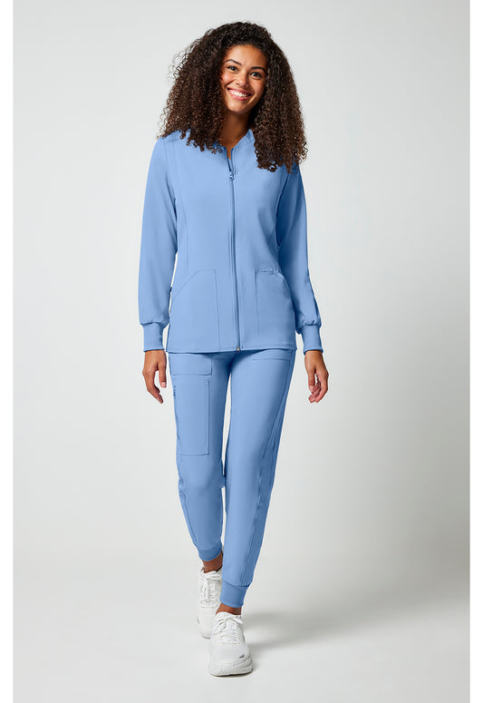 Allura CKA384 Women's Zip Front Jacket Ciel Blue