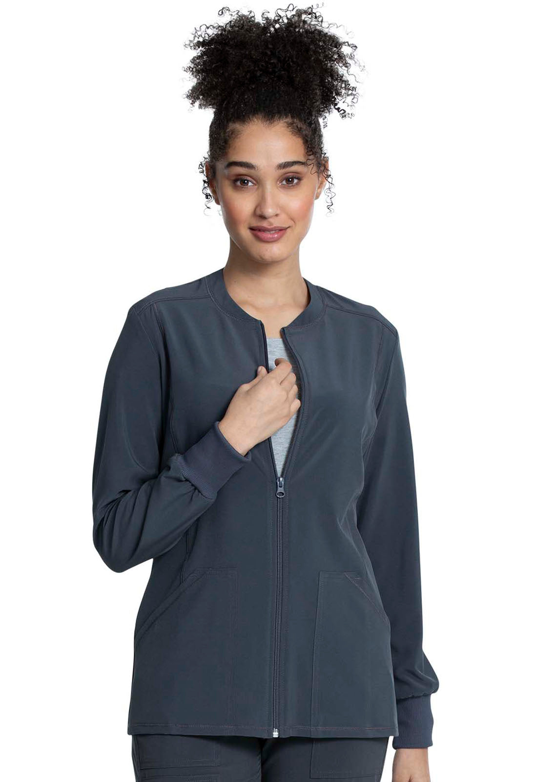 Allura CKA384 Zip Front Jacket Pewter