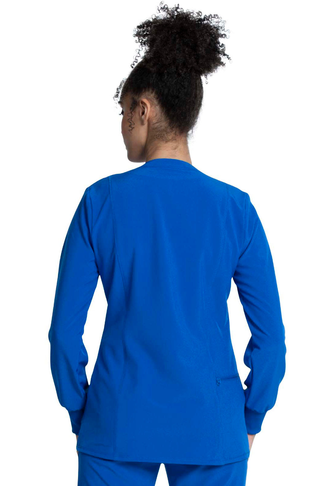 Allura CKA384 Zip Front Jacket Royal Model Image Back | Cherokee