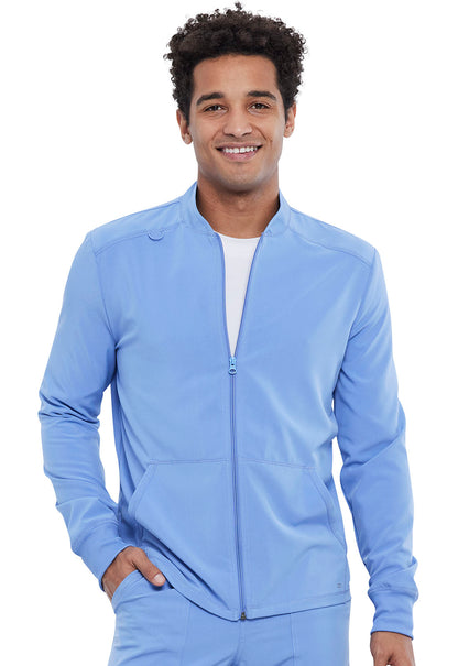 Allura CKA387 Men's Zip Front Jacket Ciel Model Image Front | Cherokee