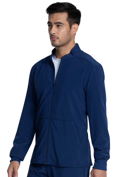 Allura CKA387 Men's Zip Front Jacket Navy Model Image Right Side | Cherokee