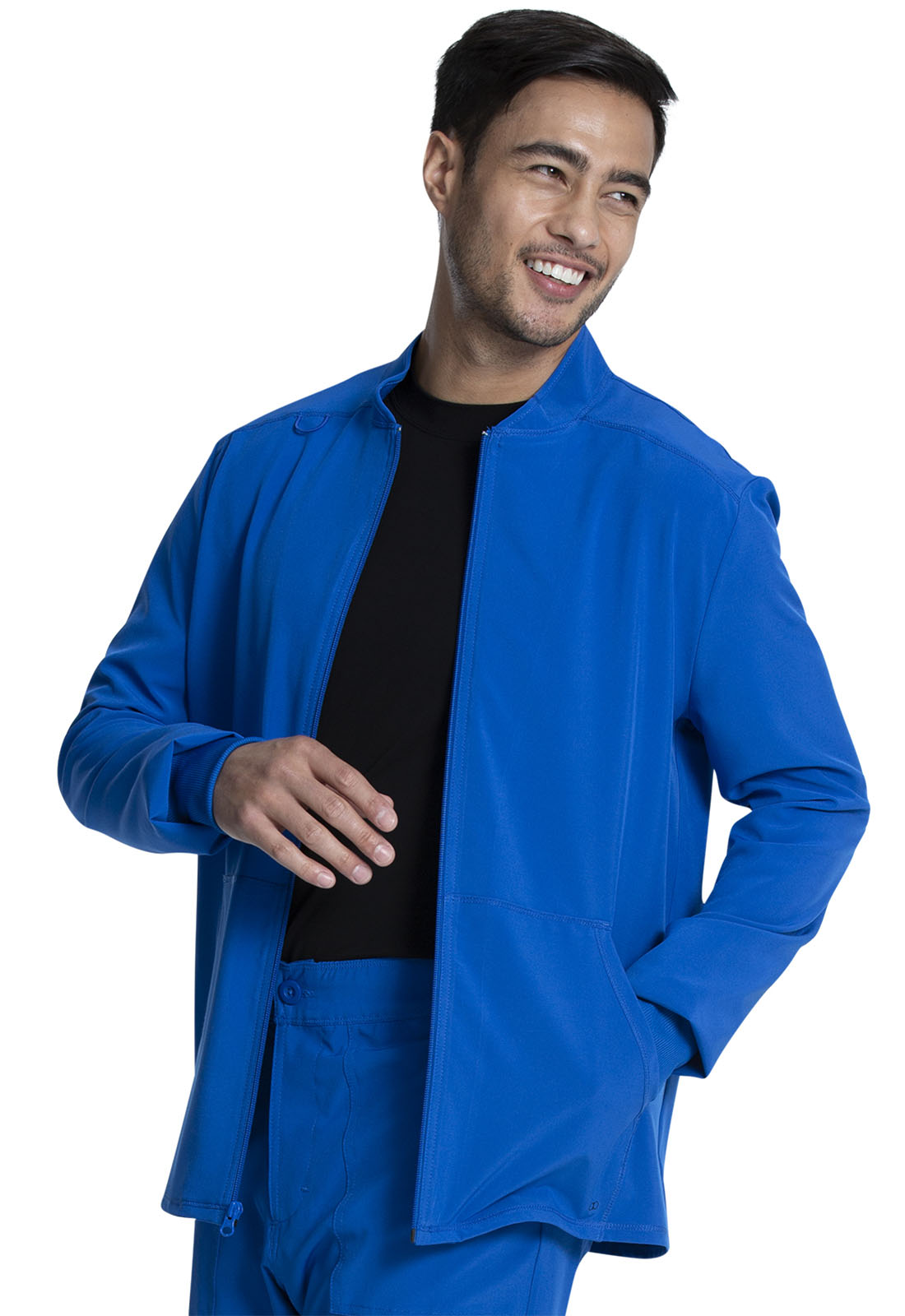 Allura CKA387 Men's Zip Front Jacket Royal Model Image Right Side | Cherokee