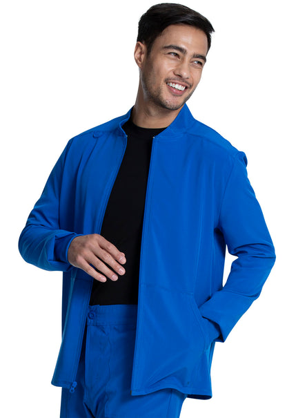 Allura CKA387 Men's Zip Front Jacket Royal Model Image Right Side | Cherokee