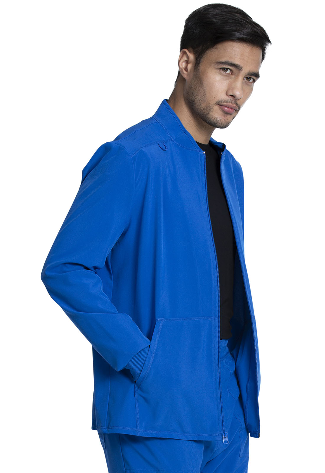 Allura CKA387 Men's Zip Front Jacket Royal Model Image Left Side | Cherokee