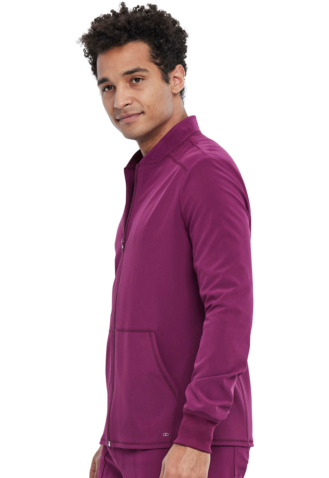 Allura CKA387 Men's Zip Front Jacket Wine Model Image Right Side | Cherokee