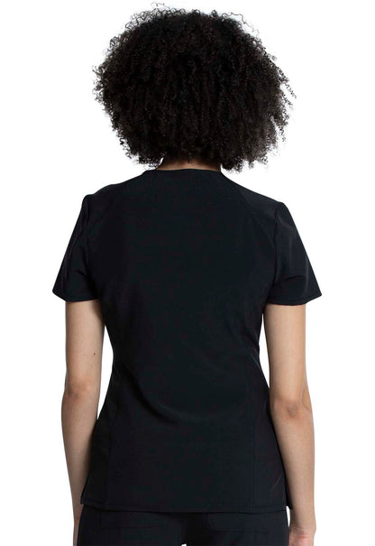 Allura CKA684 V-Neck Top Black Model Image Back | Cherokee