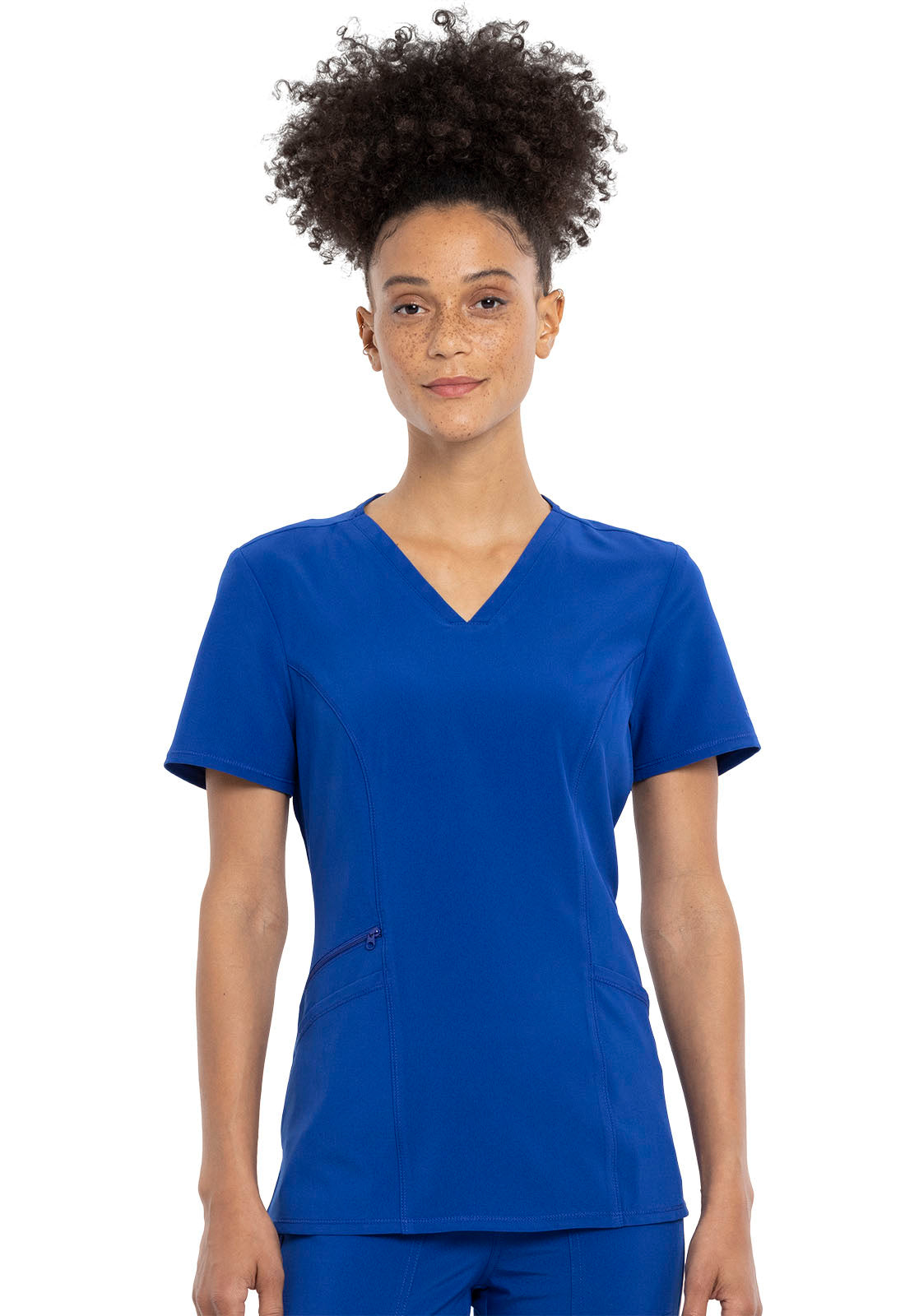 Allura CKA684 V-Neck Top Galaxy Blue Model Image Front | Cherokee