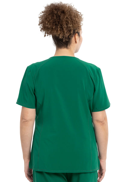 Allura CKA684 V-Neck Top Hunter Green Model Image Back | Cherokee