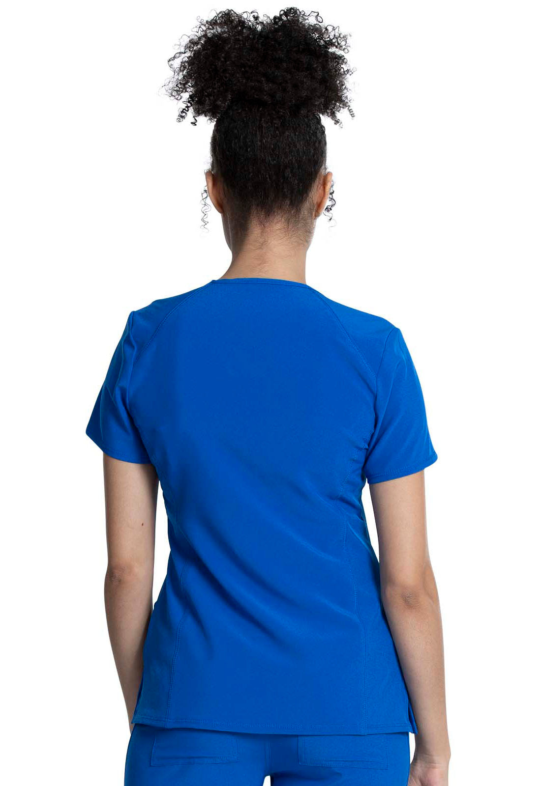 Allura CKA684 V-Neck Top Royal Model Image Back | Cherokee