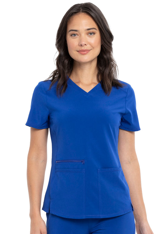 Allura CKA685 V-Neck Top Galaxy Blue Model Image Front | Cherokee