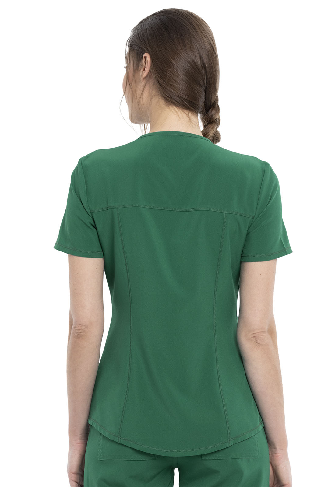 Allura CKA685 V-Neck Top Hunter Green Model Image Back | Cherokee