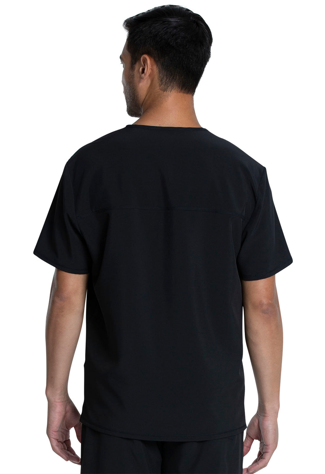 Allura CKA686 Men's V-Neck Top Black Model Image Back | Cherokee