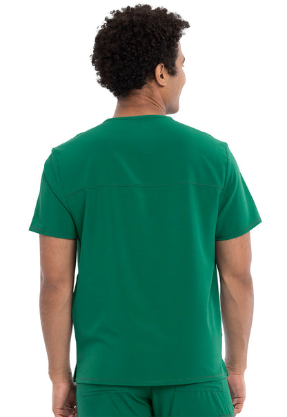 Allura CKA686 Men's V-Neck Top Hunter Green Model Image Back | Cherokee