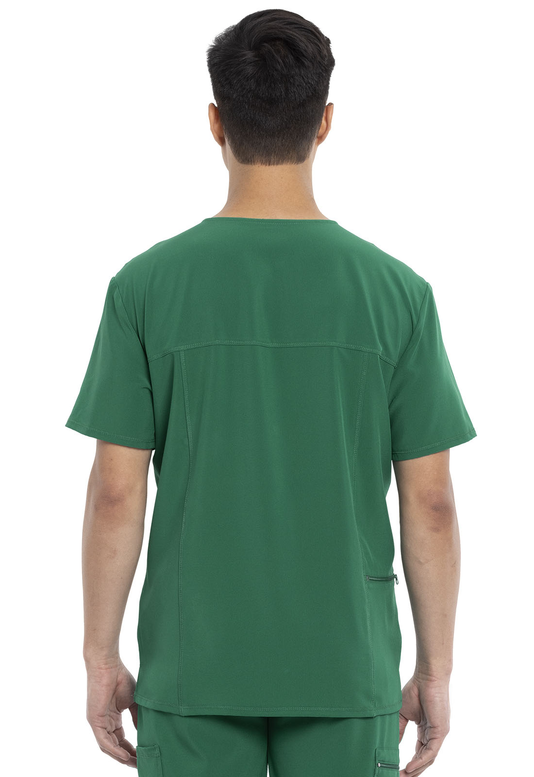 Allura CKA689 Men's Tuckable V-Neck Top Hunter Green Model Image Back | Cherokee