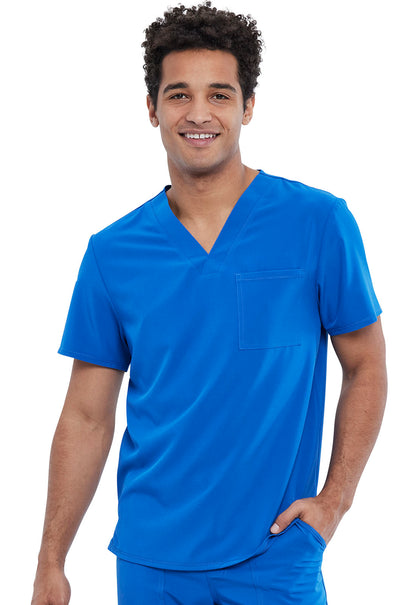 Allura CKA689 Men's Tuckable V-Neck Top Royal Model Image Front | Cherokee