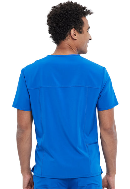 Allura CKA689 Men's Tuckable V-Neck Top Royal Model Image Back | Cherokee