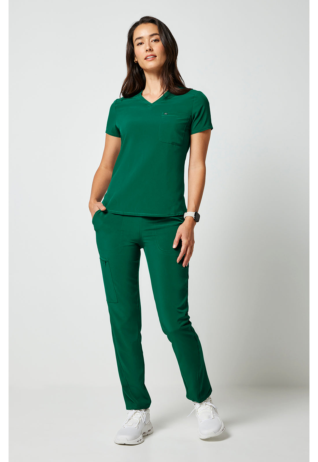Allura CKA690 Women's Tuckable V-Neck Scrub Top Hunter Green