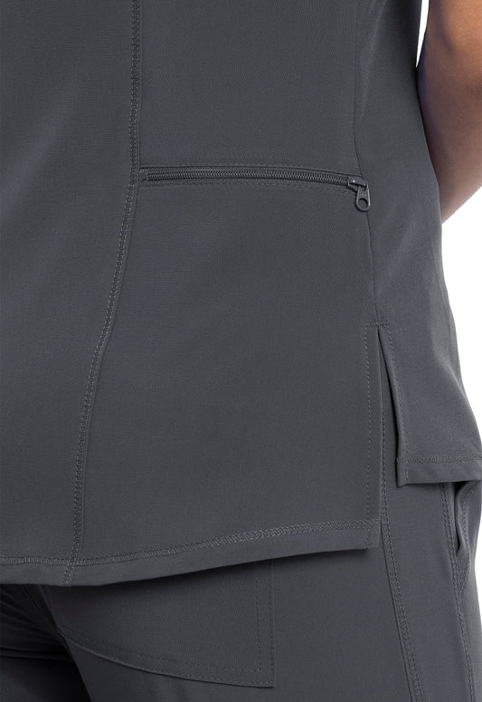 Allura CKA690 Women's Tuckable V-Neck Scrub Top Pewter