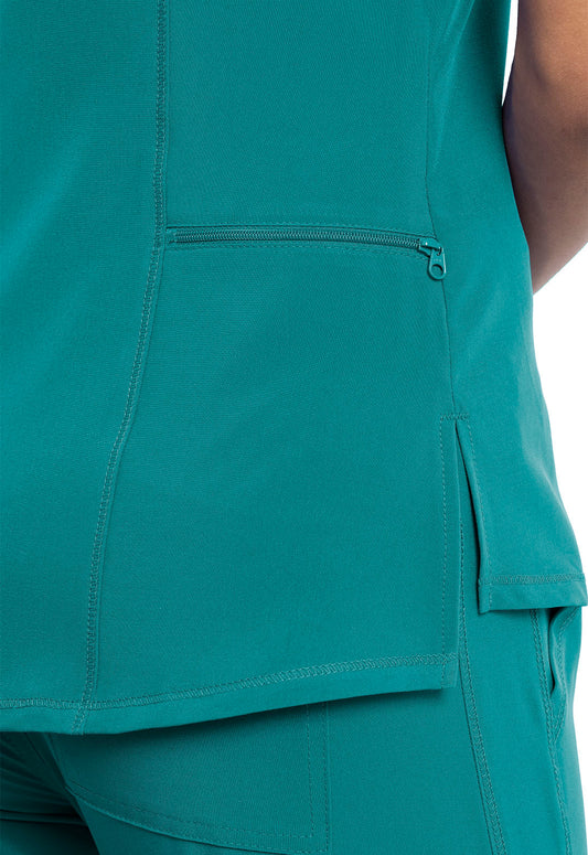 Allura CKA690 Women's Tuckable V-Neck Scrub Top Teal Blue