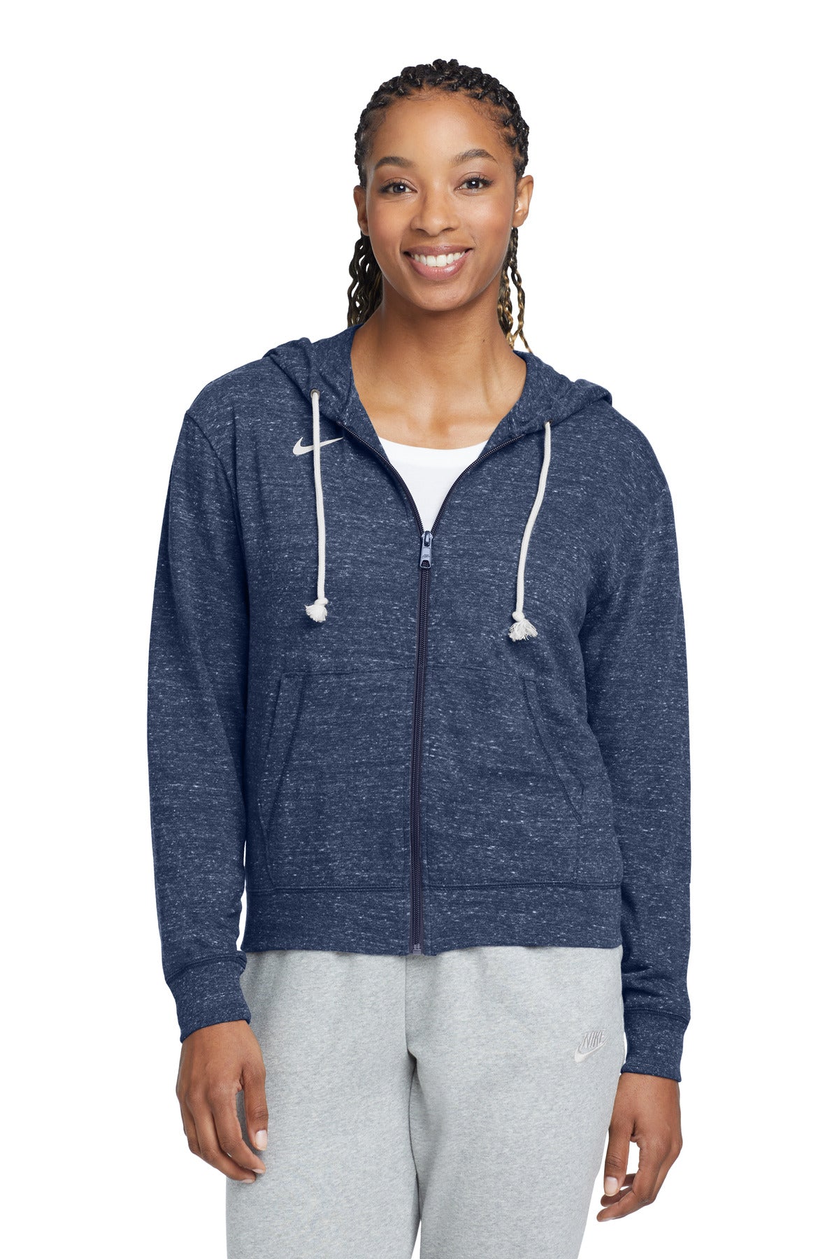 Nike Women's Gym Vintage Full-Zip Hoodie CN9402 Team Navy
