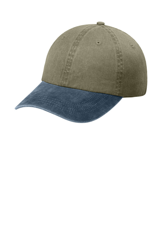 Port Authority Two-Tone Pigment-Dyed Cap CP83 Khaki/ Navy