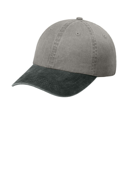 Port Authority Two-Tone Pigment-Dyed Cap CP83 Pebble/ Black