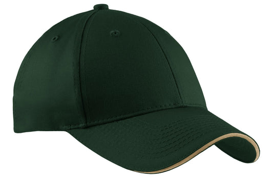 Port Authority Cotton Twill Sandwich Bill Cap CP85 Hunter/ Khaki