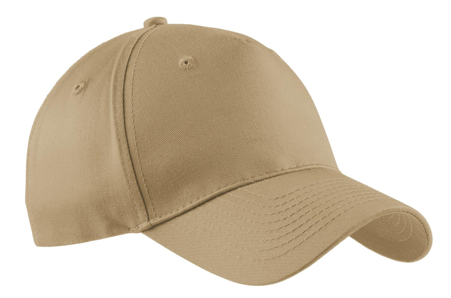 Port Authority Five-Panel Twill Cap CP86 Khaki