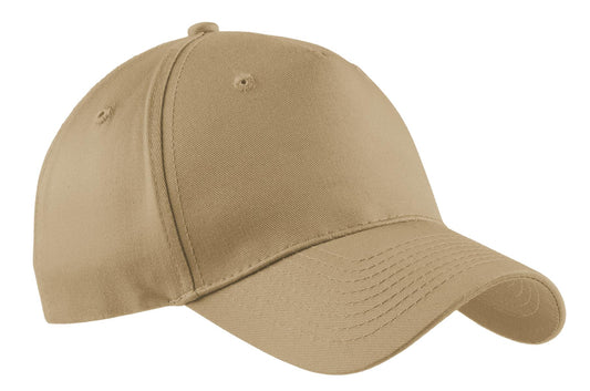 Port Authority Five-Panel Twill Cap CP86 Khaki