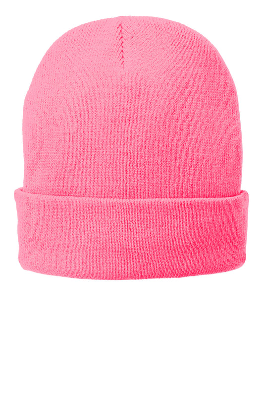 Port Authority Fleece-Lined Knit Cap CP90L Neon Pink Glo